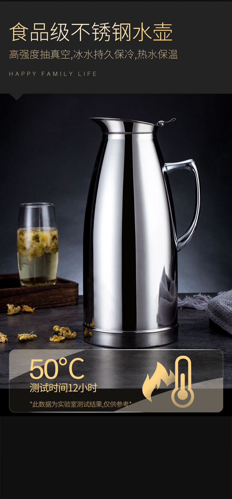 hpmily(助家乐 )不锈钢冷水壶 耐热 凉水壶 耐高温 防烫 防爆 防破