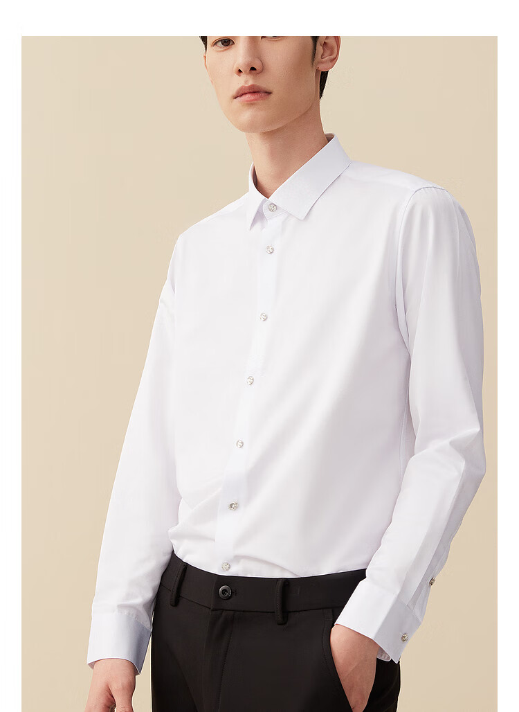 hla海澜之家长袖衬衫男2021秋季浅色系顺滑舒适正装衬衣男hncad3d053a