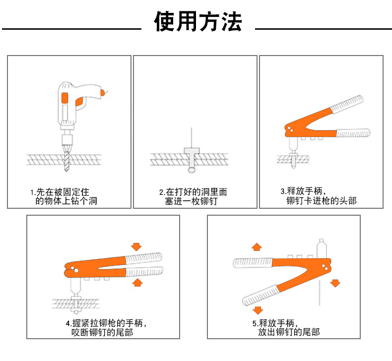 手动铆钉枪家用拉铆枪拉毛抢卯钉拉钉钳冒钉枪拉帽抢拉丁柳钉工具双把