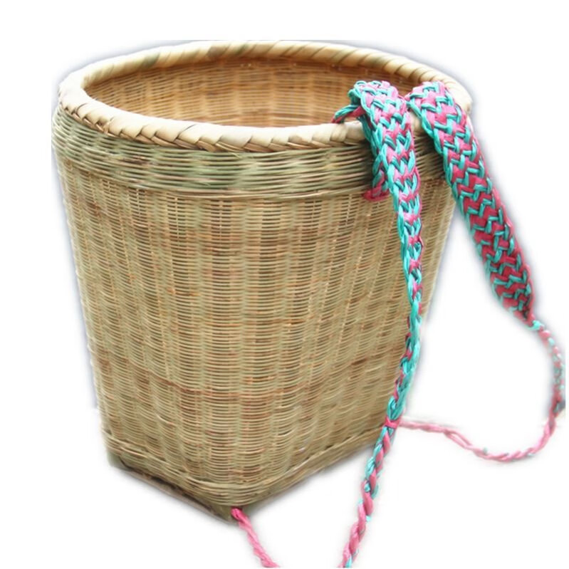 陶敏 背篓 竹编大人 家用背筐 背兜 背箩 采茶收纳筐 背框 轻便农用