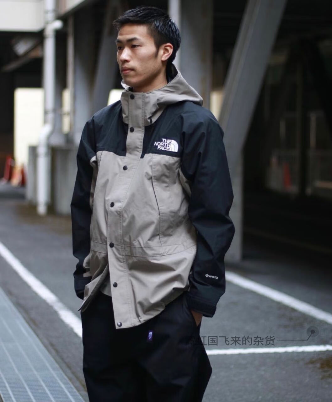 北面1990冲锋衣运动户外登山防风防水外套 牛仔黑灰国内现货 s【图片