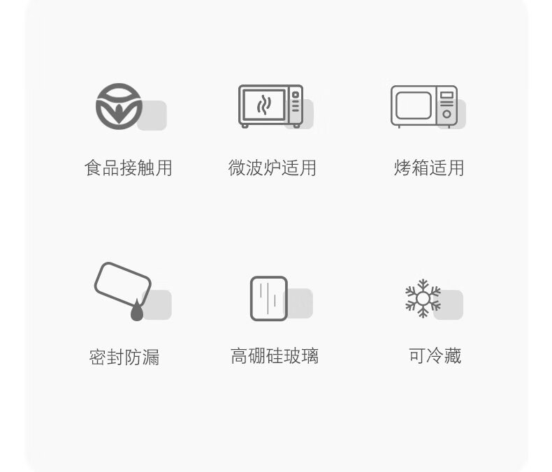 玻璃饭盒上班族可微波炉加热专用碗分隔型保鲜便当盒学生餐盒套装 岩