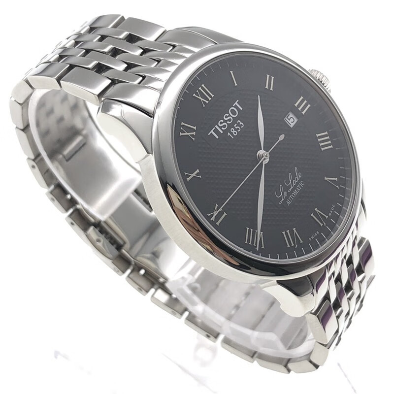 天梭 tissot 经典力洛克系列 自动机械男士手表 瑞士手表 白盘钢带t