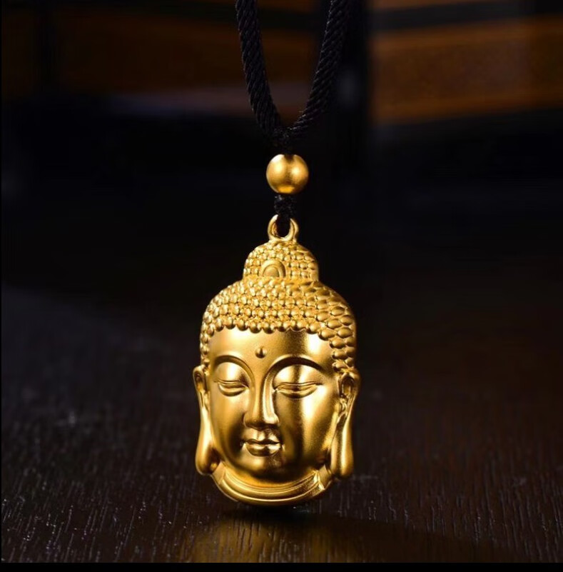 金饰旺珠宝黄金吊坠足金999古法大日如来佛头吊坠女款黄金佛头金坠子