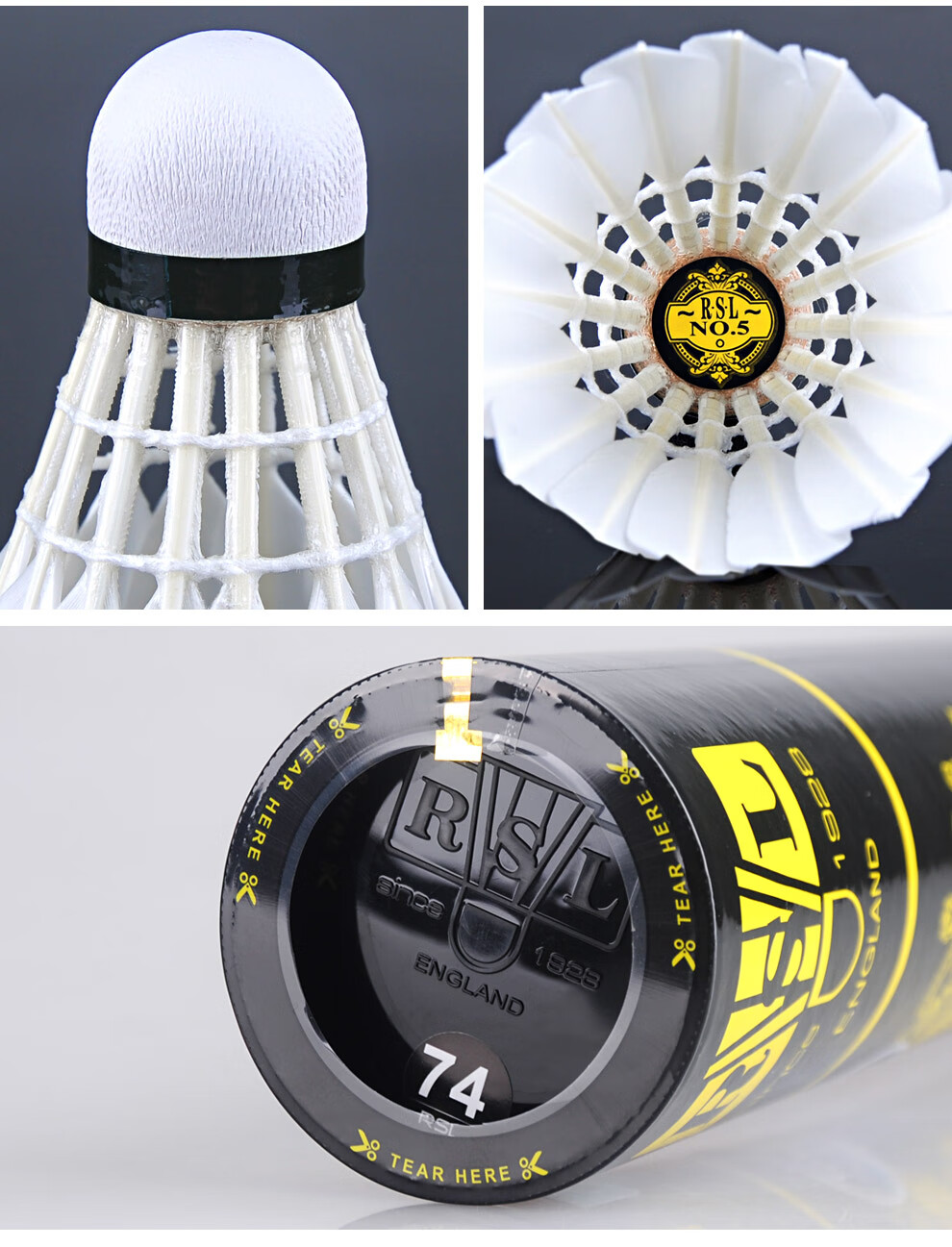 74速 亚狮龙(rsl) 羽毛球耐打精选 鸭毛球 高原地区训练比赛用球75速