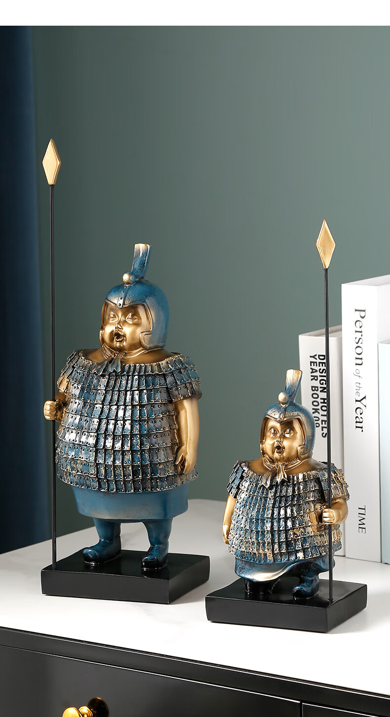 冰石美创意兵马俑中式摆件家居客厅酒柜电视柜玄关办公室装饰品复古