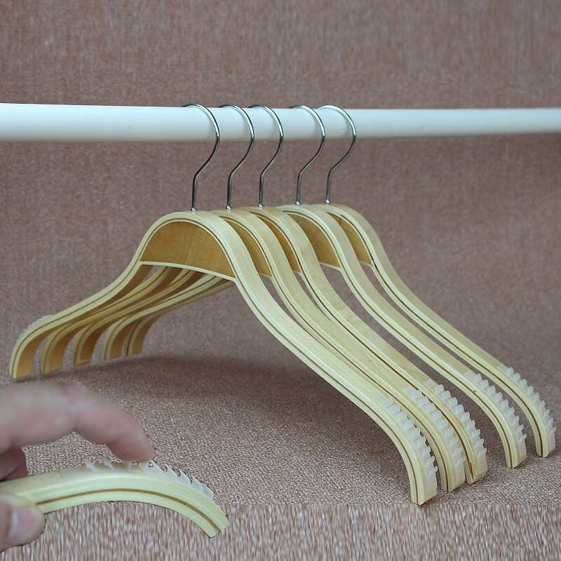服装店 家用儿童男女衣架童装店防滑无痕夹板木衣架裤夹 上油男装夹板