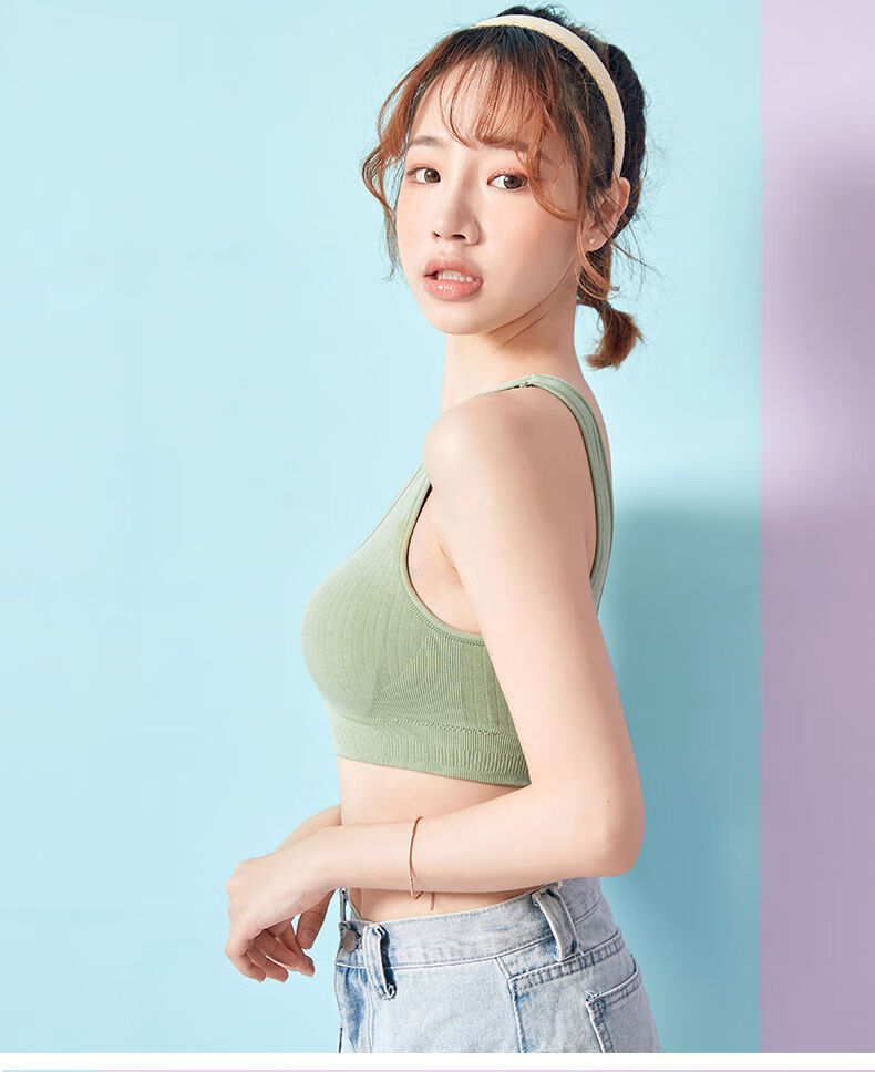 浪莎同款学生抹胸2021新款运动胸罩女韩版初中高中小背心外穿美背无