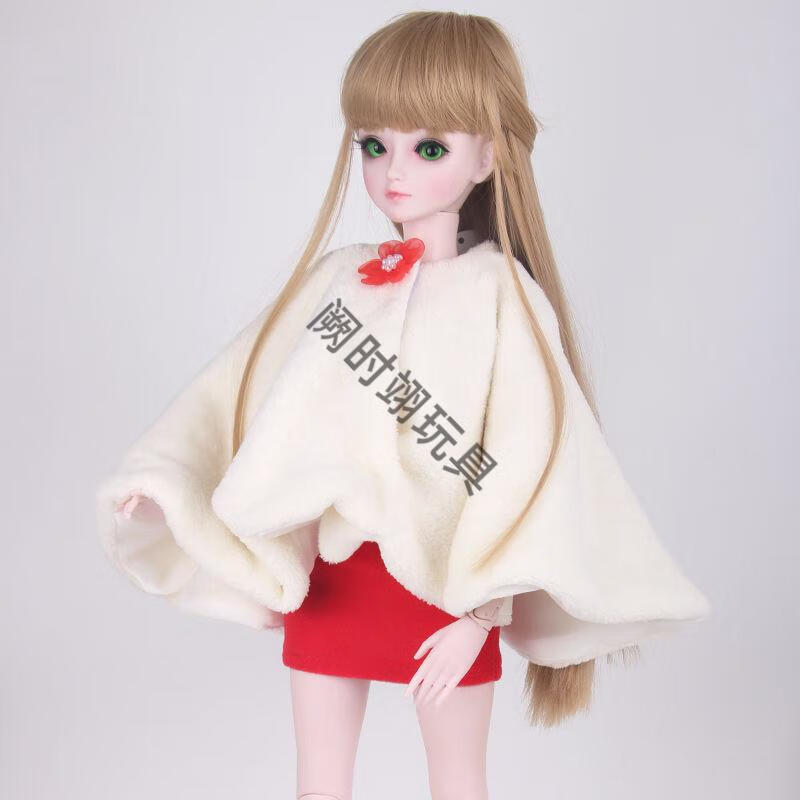 芭比娃娃校服衣服60厘米制服连衣裙bjd娃鞋 白色衬衫 牛仔短裙/不含