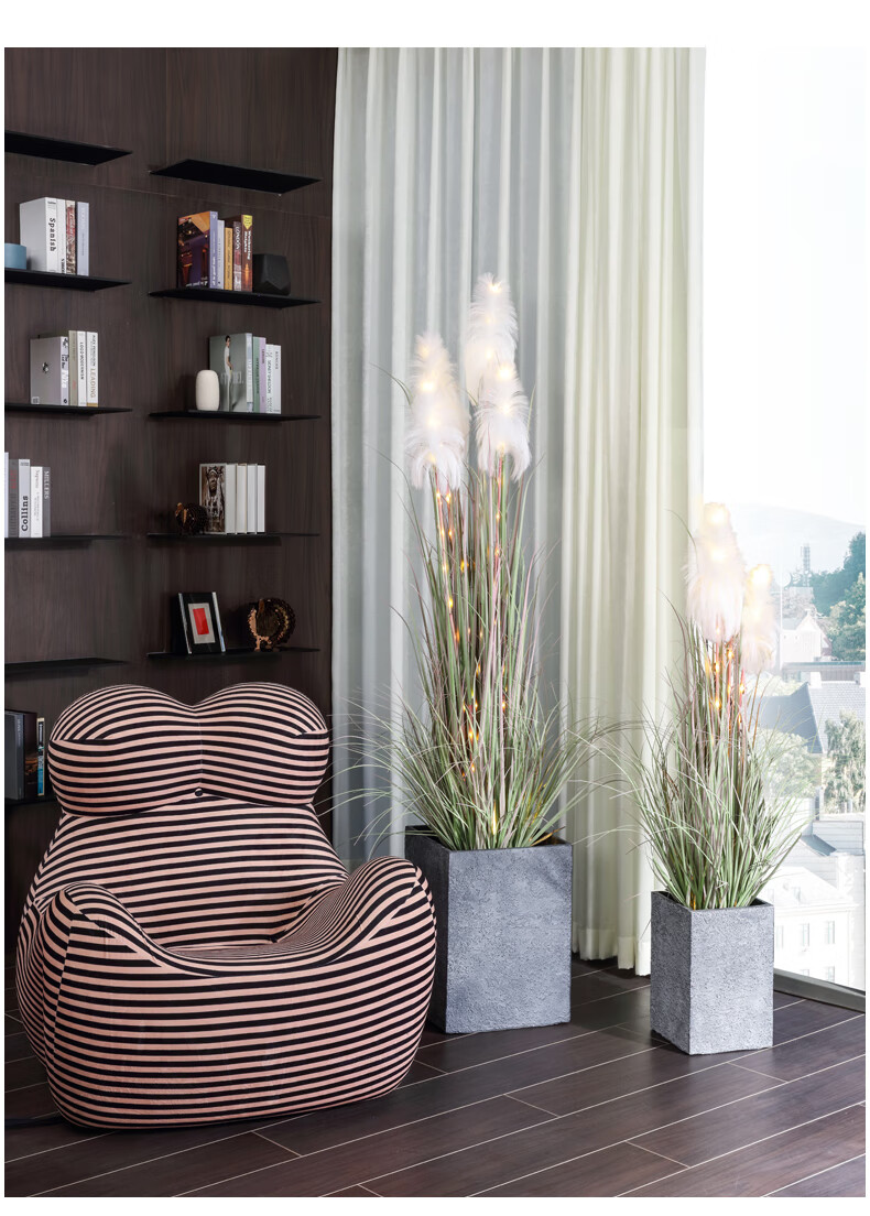 客厅假花仿真花北欧仿真芦苇狗尾草假草装饰网红盆栽室内花客厅落地假