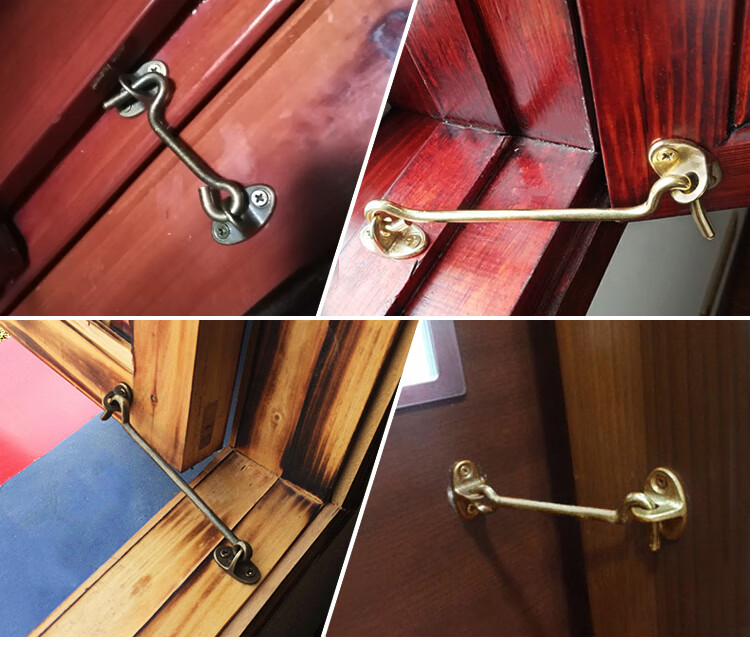 双张聚之宝五金老式全铜风钩窗钩扣木窗窗户防风钩风勾窗勾纯铜加粗