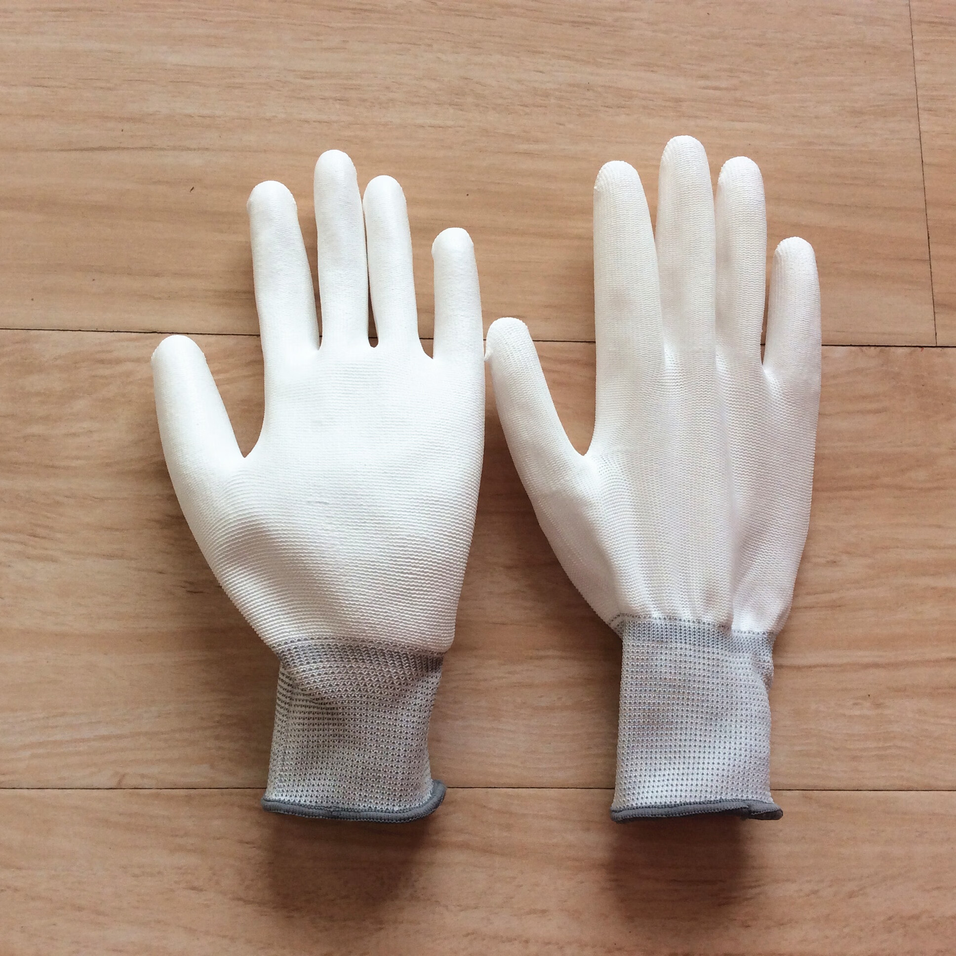 薄款手套劳保耐磨工作尼龙花色pu涂掌透气橡胶浸胶防滑防静电采摘 纯