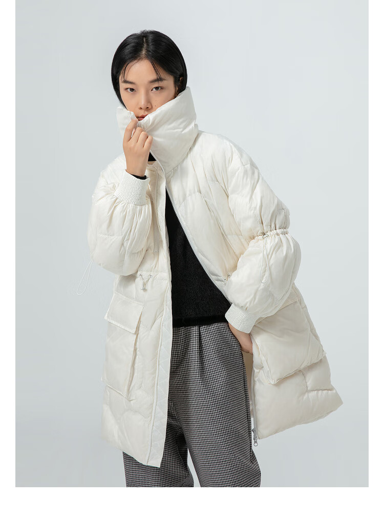 播可收腰中长款羽绒服bdn4rd447线轨迹k40黑色m