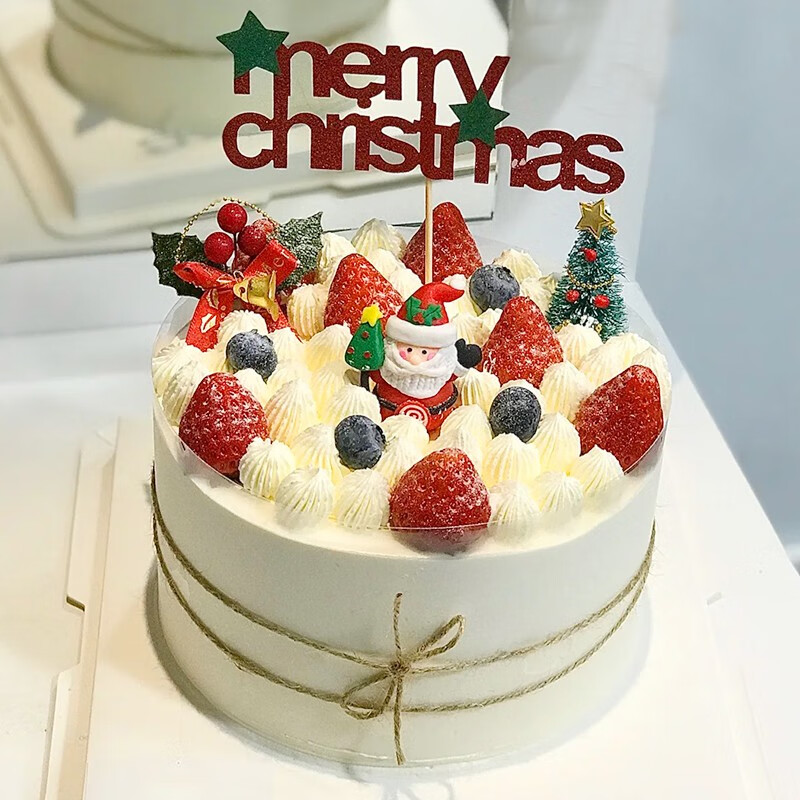 圣诞节生日蛋糕草莓塔平安夜雪人圣诞老人同城配送上海北京广州深圳