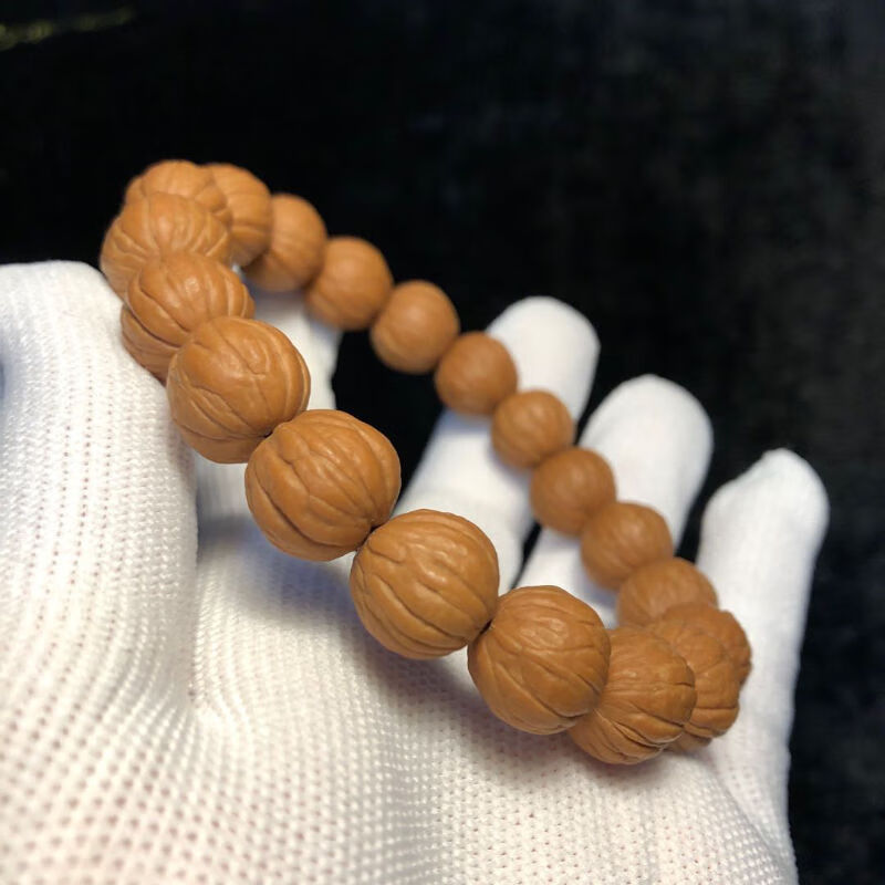 宝札 天然野生原籽 小猴头核桃手串 文玩佛珠猴头菩提子水晶核男女
