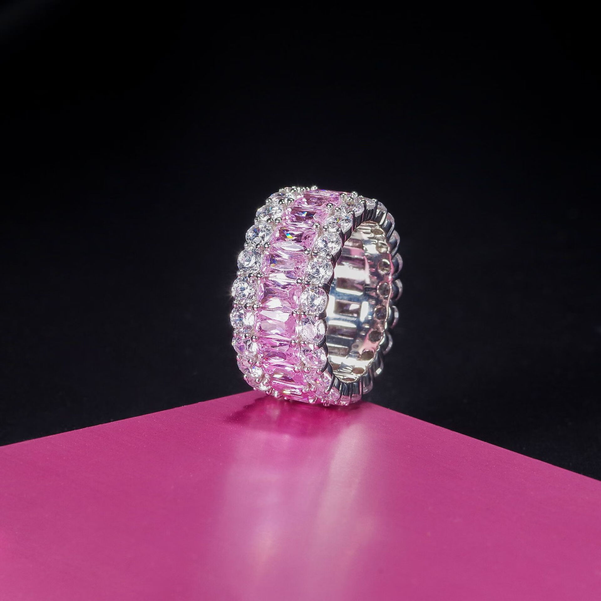 媛姿yuanzi高级感仿真莫桑钻戒女火彩彩宝戒指气质微镶钻石指环蓝色7