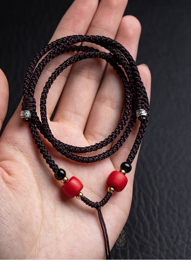 金石通横穿天珠挂绳挂脖锁骨手编民族风款项链绳子西藏玉吊坠绳玛瑙竖