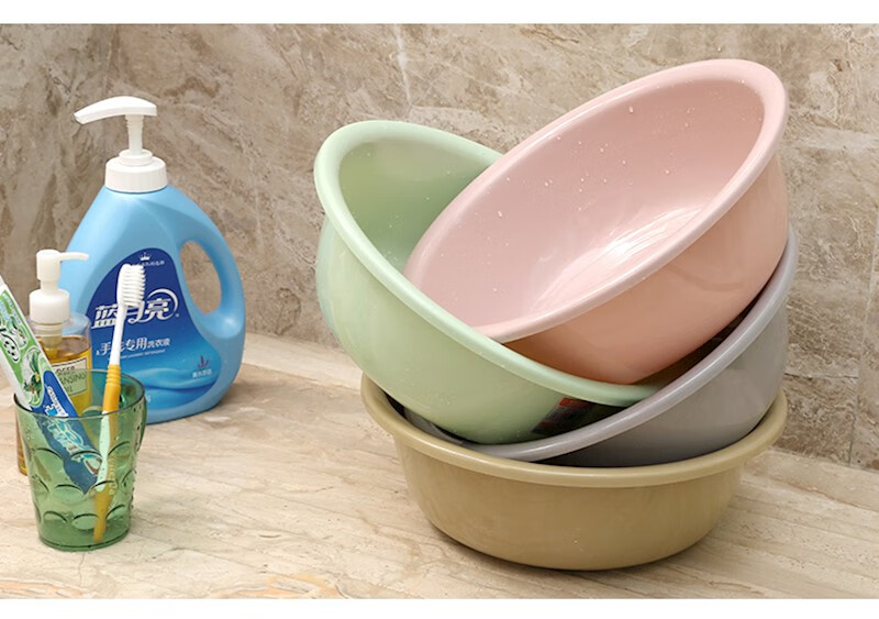 特大号三件套加厚洗脸盆家用盆子婴儿盆学生宿舍脸盆洗衣服洗脚盆果绿