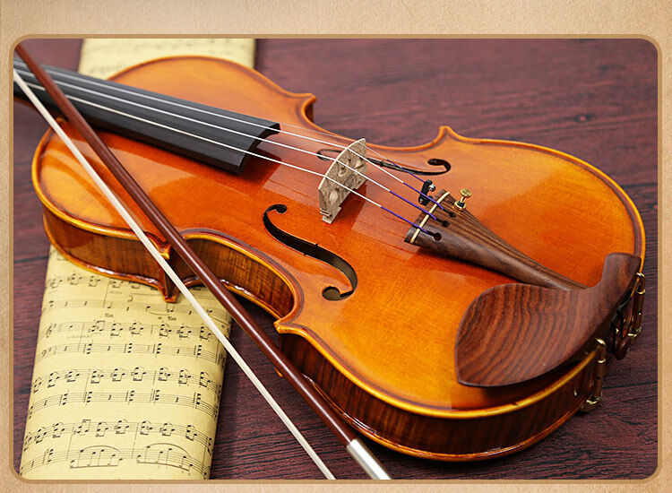 suzuki铃木小提琴初学者专业级儿童成人手工提琴实木独板虎纹演奏 1/8