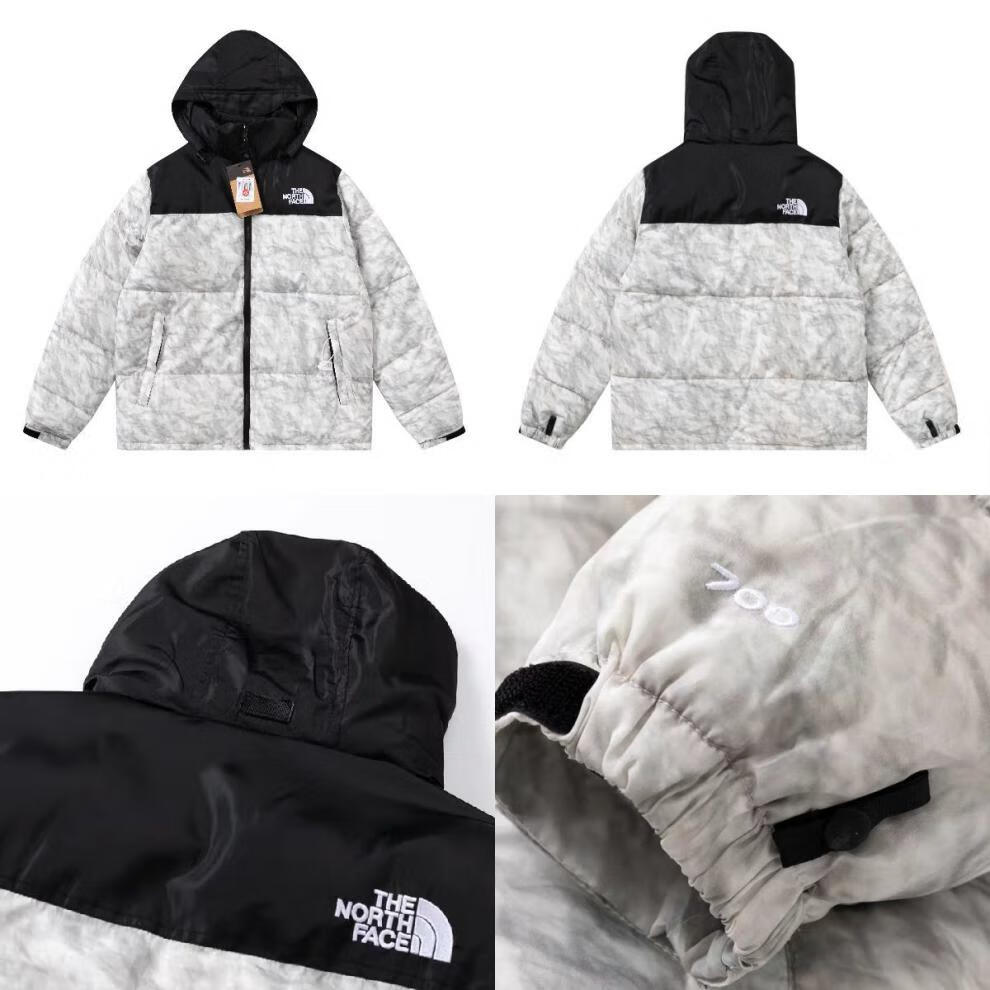 北面thenorthface冬1996款隱藏帽雪山棉服學生大象腿彩虹寬鬆麵包服