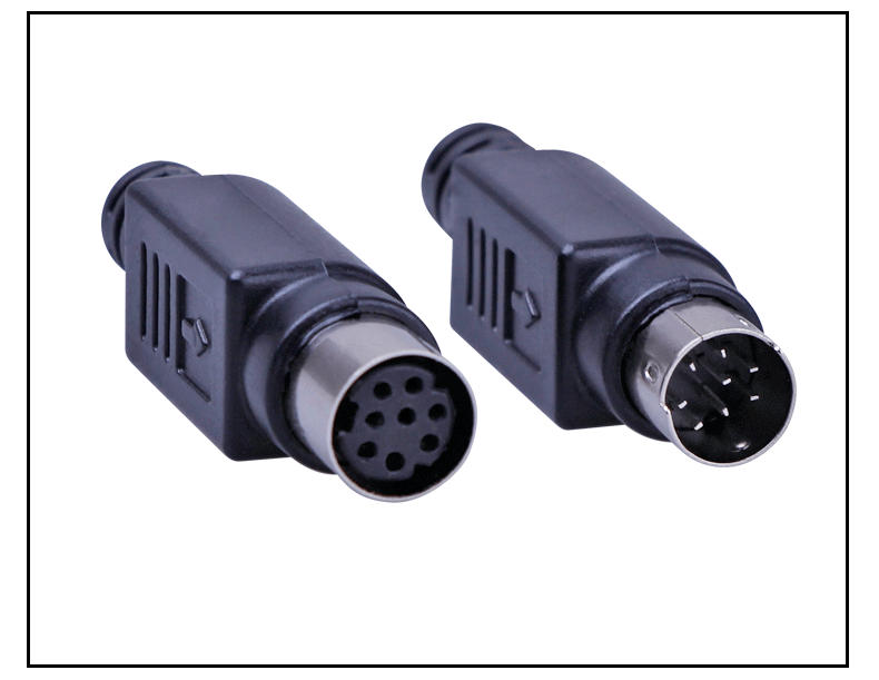 md8针插头 小8针圆头接头外壳 公头 母头 三菱/台达 plc接头 灰白色母