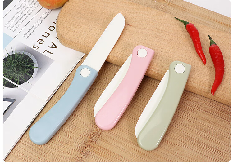 文刀刘塑料折叠刀不伤手水果刀折叠水果刀学生用塑料刀宿舍用刀刀刃