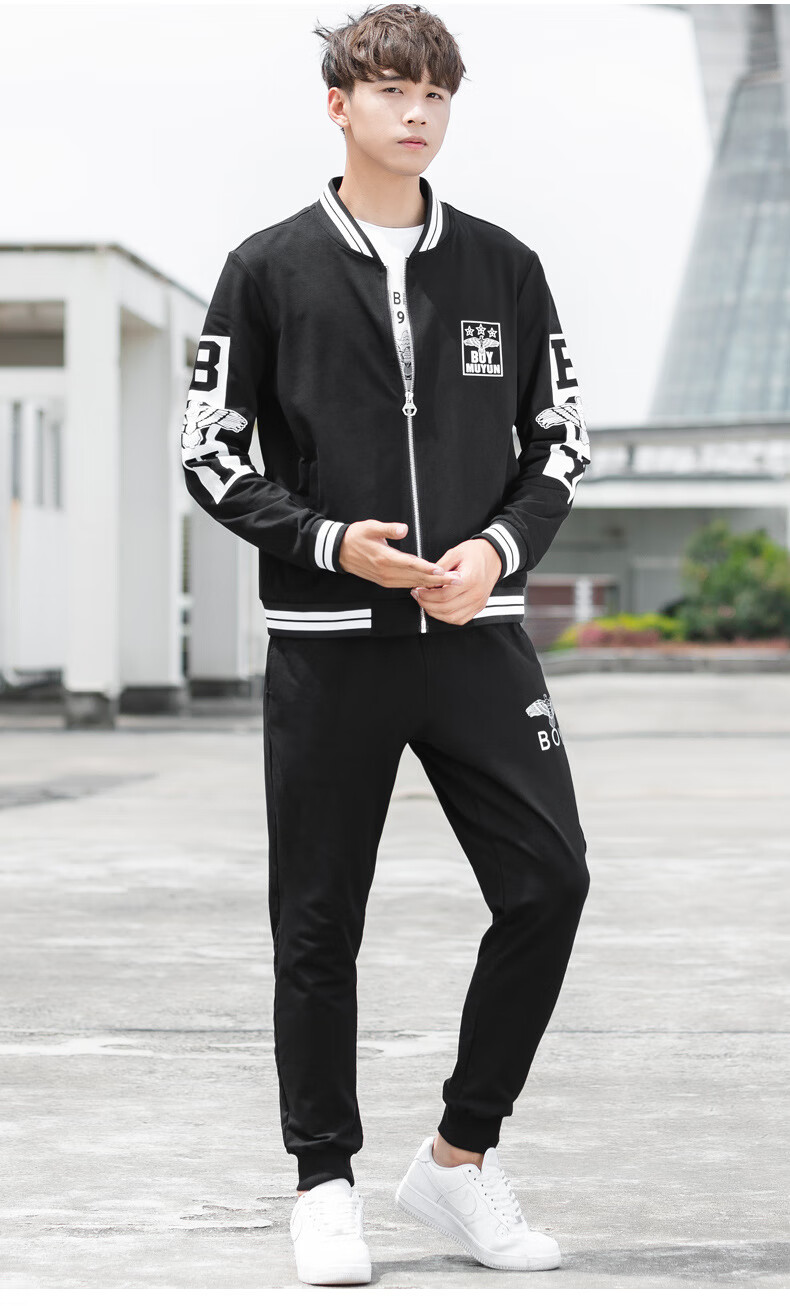 century boy男装世纪男孩春秋季新款boy休闲运动套装长袖卫衣长裤两件