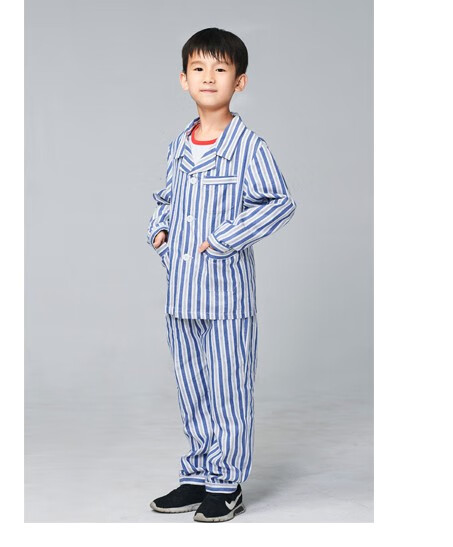 儿童病号服儿科病服病服男女小孩病人服表演服病员服分体装蓝白条s
