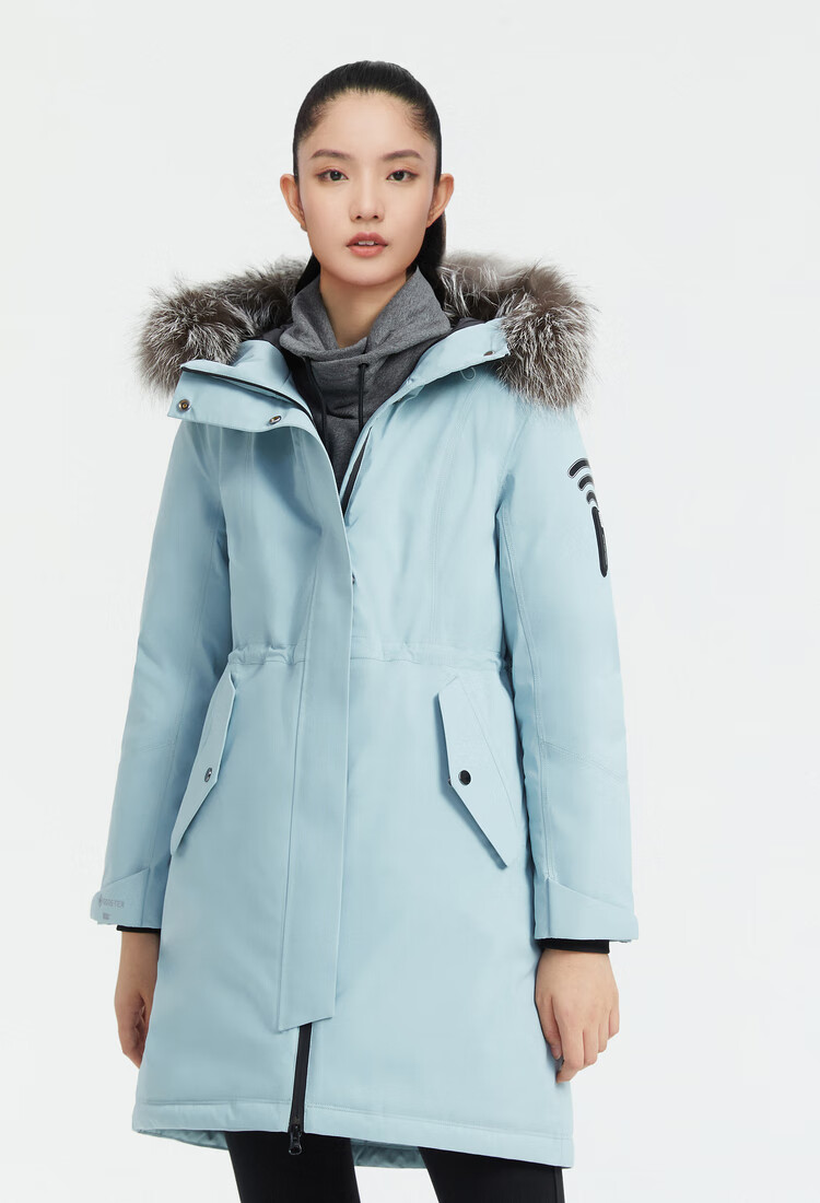 波司登新款gore-tex防水透气女鹅绒羽绒服女b00142232 黑藏青5295 170