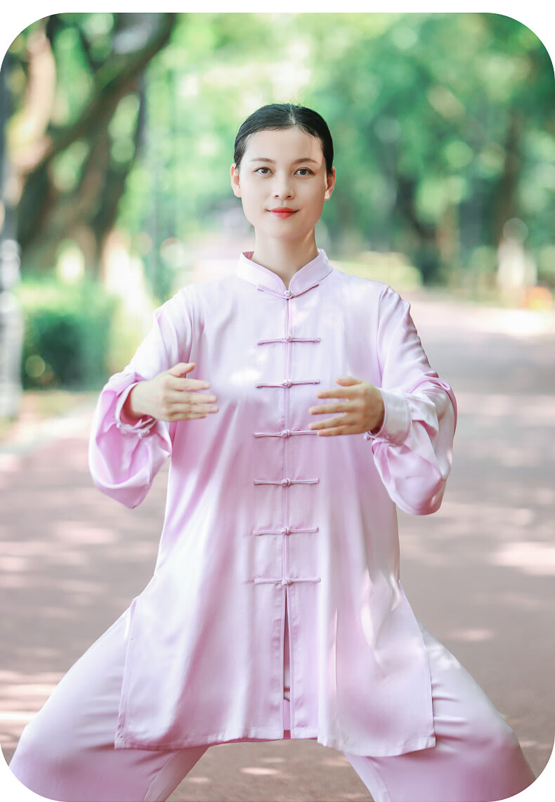 争风华真丝太极服女新款飘逸太极拳武术比赛演出练功套装男桑蚕丝