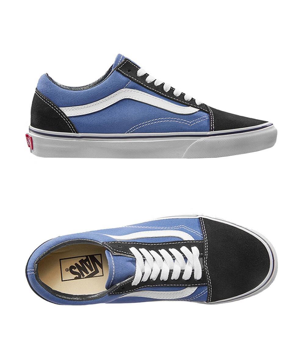 万斯范斯vans官方old skool板鞋低帮鞋经典男女款休闲鞋 现货 蓝色/vn
