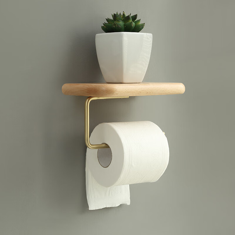 卫生间纸巾架手机架浴室立式实木厕纸手纸架壁挂墙上置物架卫生纸卷纸