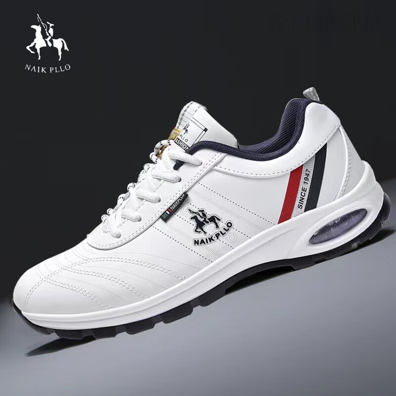 珂纷 奈克保罗男鞋皮运动鞋2022春夏男款休闲鞋气垫跑步鞋男士鞋新款