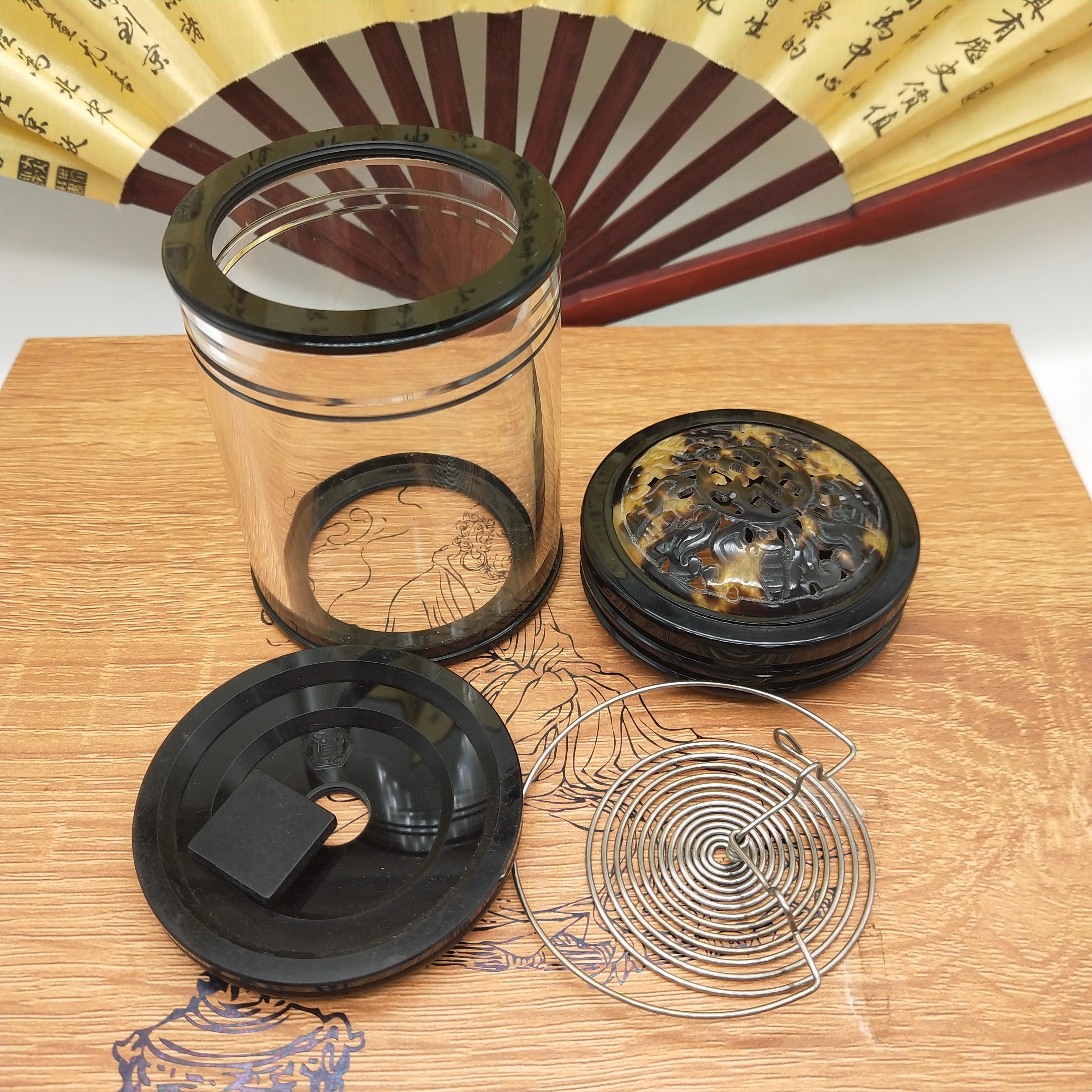 上海老谭蝈蝈罐 陈记有机玻璃上海名家老谭60双窗鸣虫蝈蝈叫罐送簧出