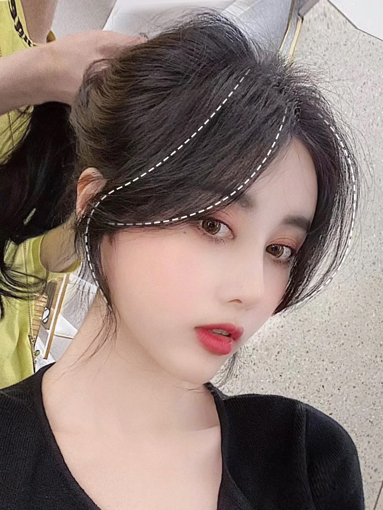 网红八字空气刘海假发片自然无痕中分法式假刘海两侧发际线贴片女升级