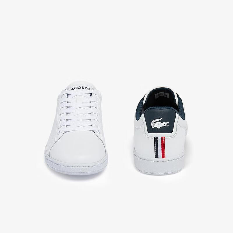 lacoste法国鳄鱼 时尚简约小白鞋男士休闲鞋 white, navy & red 40/us