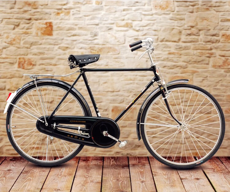 永久(forever)自行车 经典黑色26吋轻便自行车复古老式老款男款女款