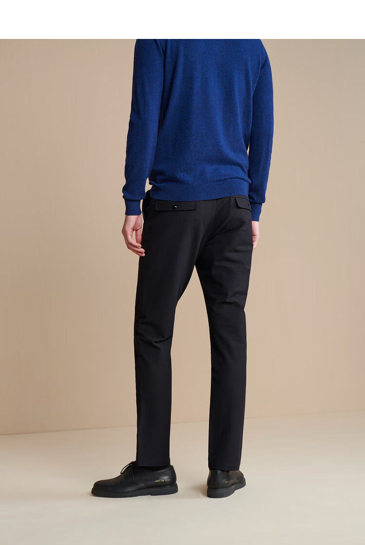 hla海澜之家简约提花休闲裤舒适经典腰头松紧男裤hkcad3q202a 藏青l2