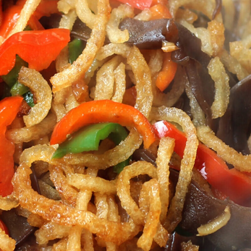 安徽阜阳特产皮丝油炸猪皮干货干猪皮皮丝猪肉皮河南火锅配料500g