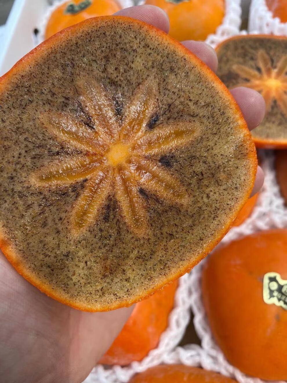 顺丰空运礼盒装黑糖柿子日本和歌山黑糖柿子黑甘柿黑金柿脆甜柿子6斤