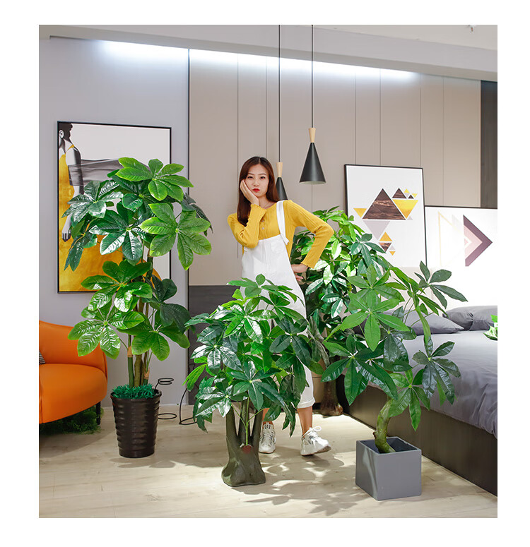 假树仿真发财树植物大型落地盆栽树塑料假花客厅室内花装饰假绿植 110