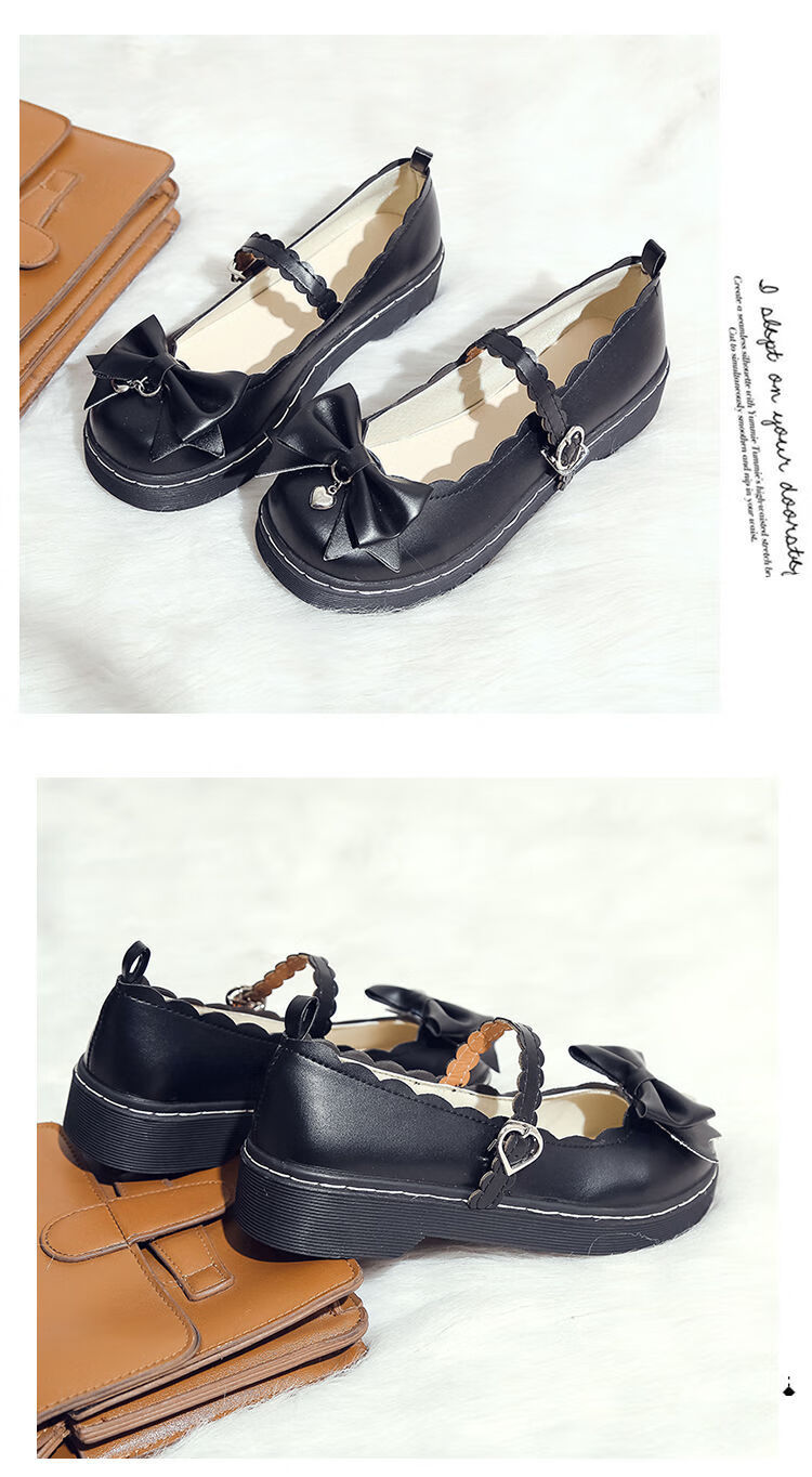 梅露露lolita鞋子甜心圆头学生单鞋洛丽塔女仆制服jk小皮鞋女 棕色a款