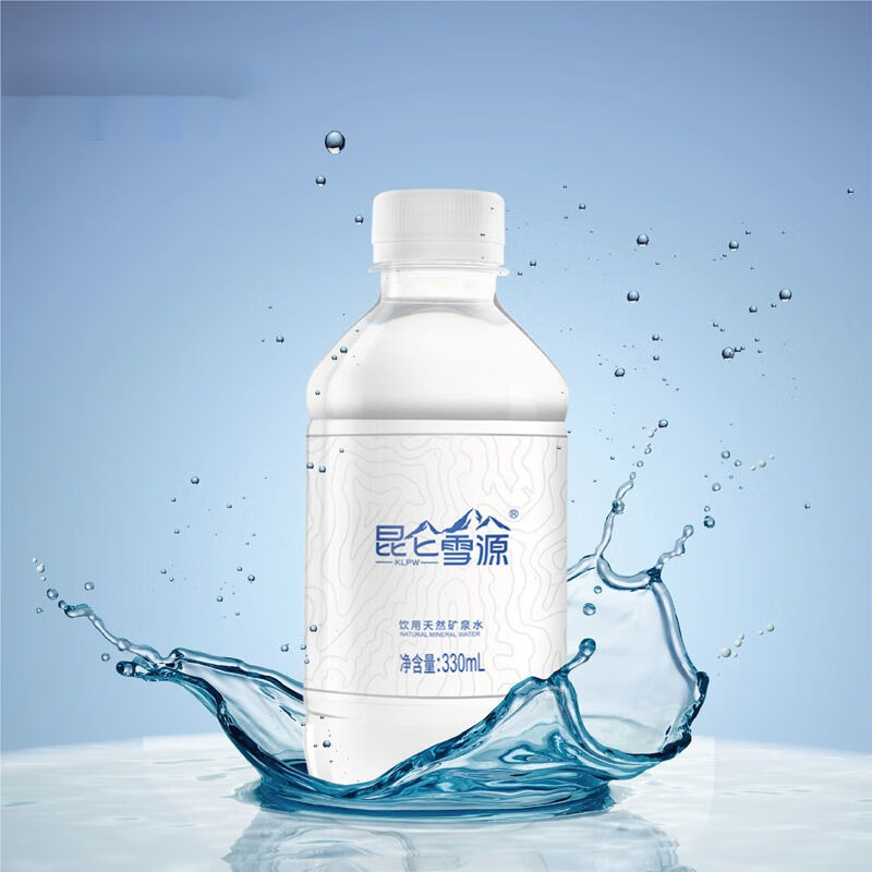 昆·仑雪源矿泉水 昆仑雪源天然矿泉水偏硅酸饮用水 昆仑小瓶*12瓶