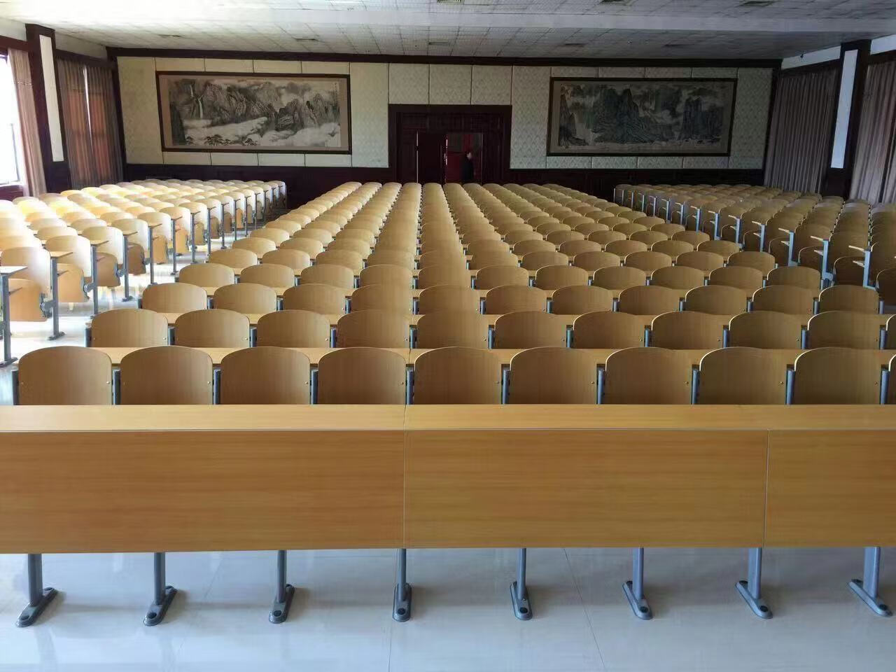 阶梯教室排椅阶梯教室排椅会议室固定连排椅实木礼堂椅翻板椅硬座学校