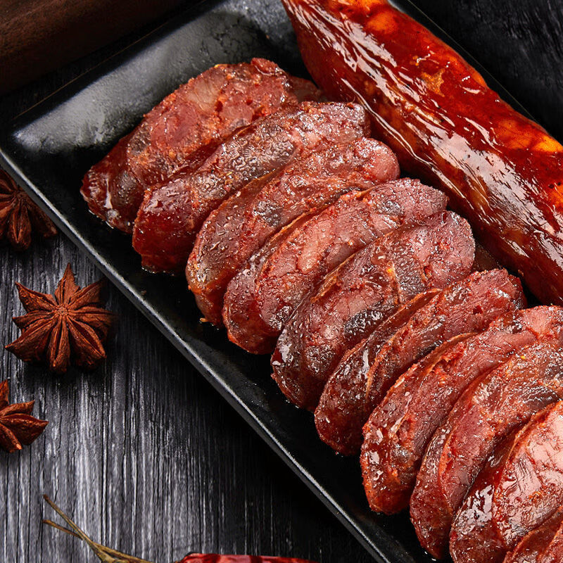 四川风味麻辣香肠烟肠特产烟熏广式小腊肠广式广味咸甜肠500g无