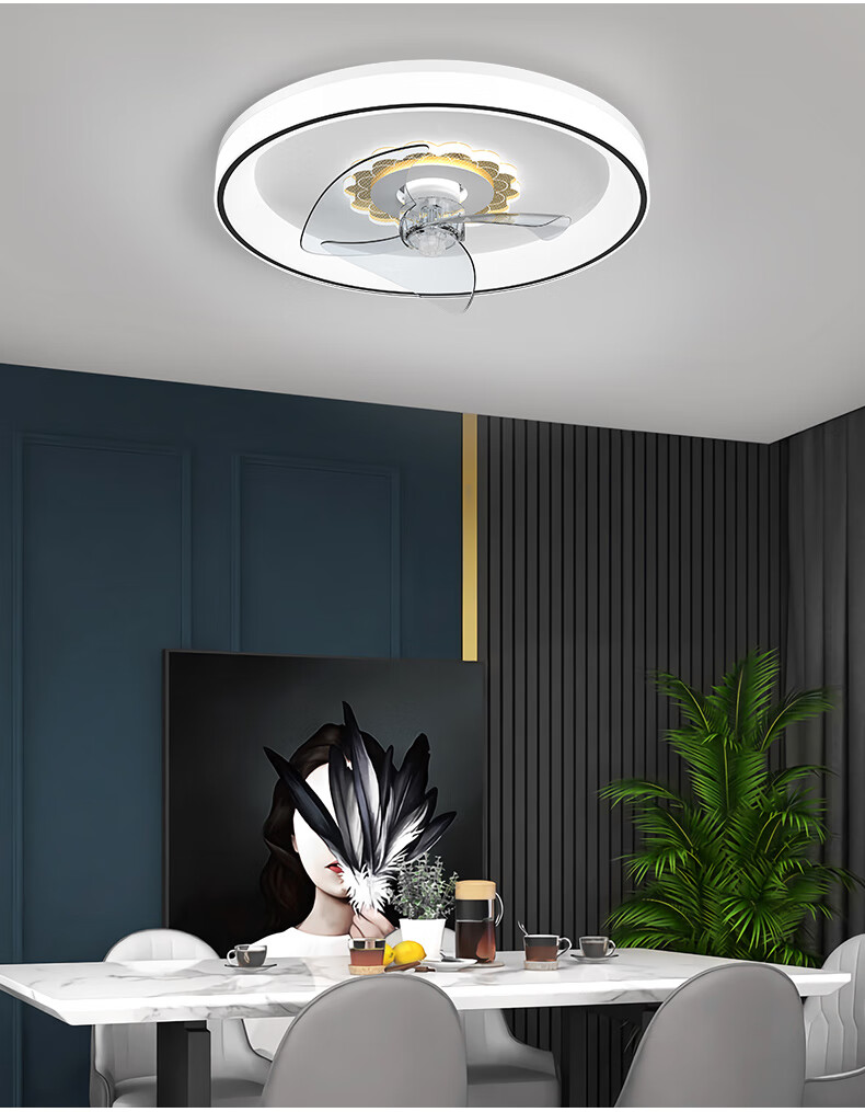 韩御卧室风扇吸顶灯餐厅吊扇灯电扇灯客厅带灯电风扇