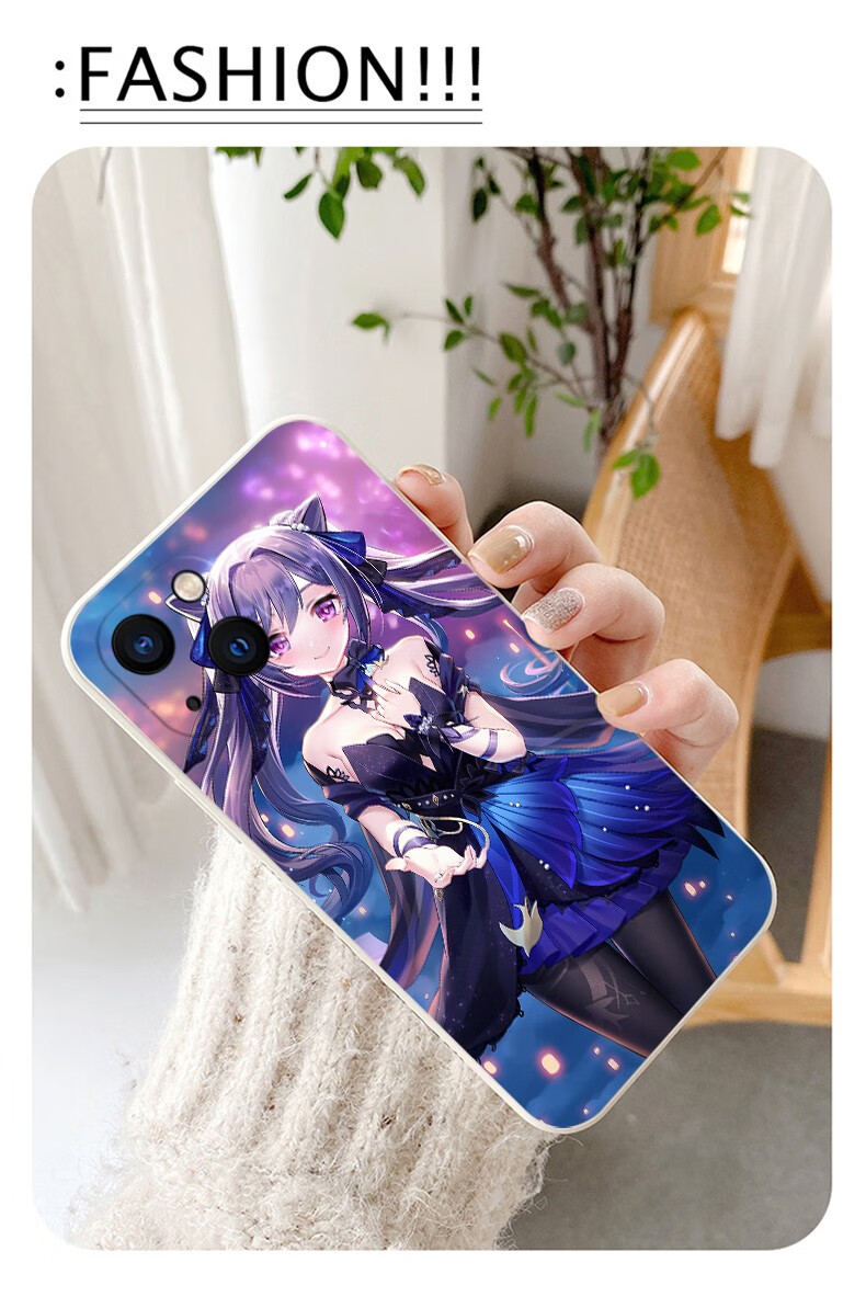 简纯原神刻晴手机壳苹果14华为mate40周边p40卡通iqooneo6元神oppo