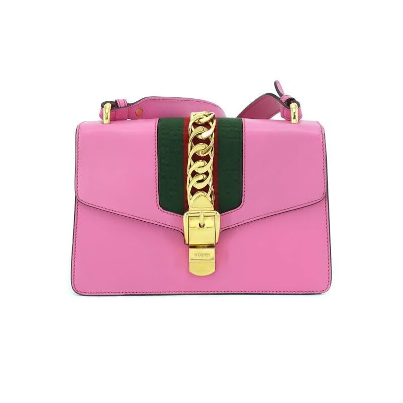 【二手95新】gucci 古驰sylvie mini黑色牛皮单肩包养护过【图片 价格