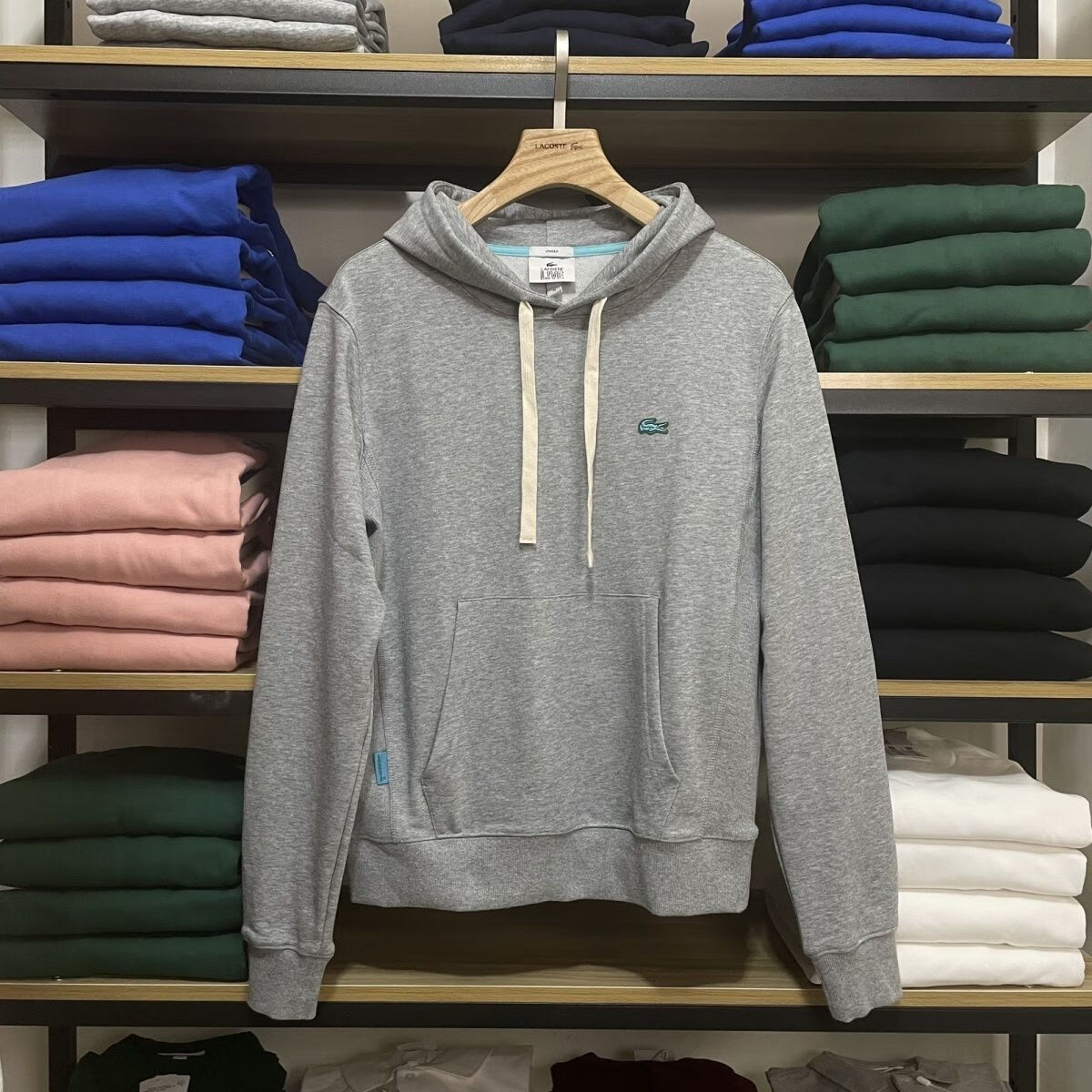 lacoste 代购法国鳄鱼秋冬款连帽卫衣长袖纯棉套头休闲百搭情侣款6721