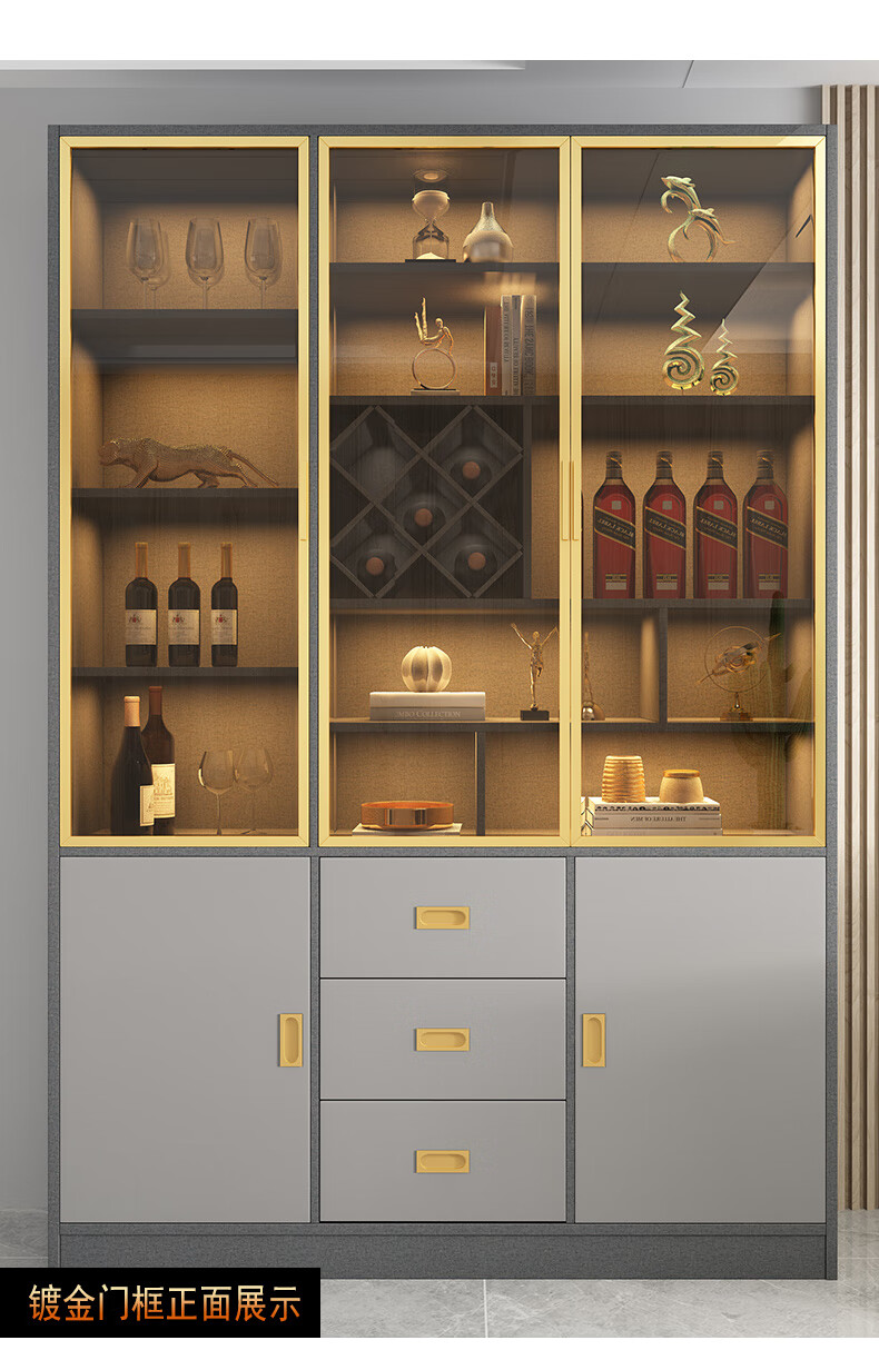 实木型玄关酒柜现代简约轻奢品质客厅小户型靠墙隔断屏风3门玄关a款
